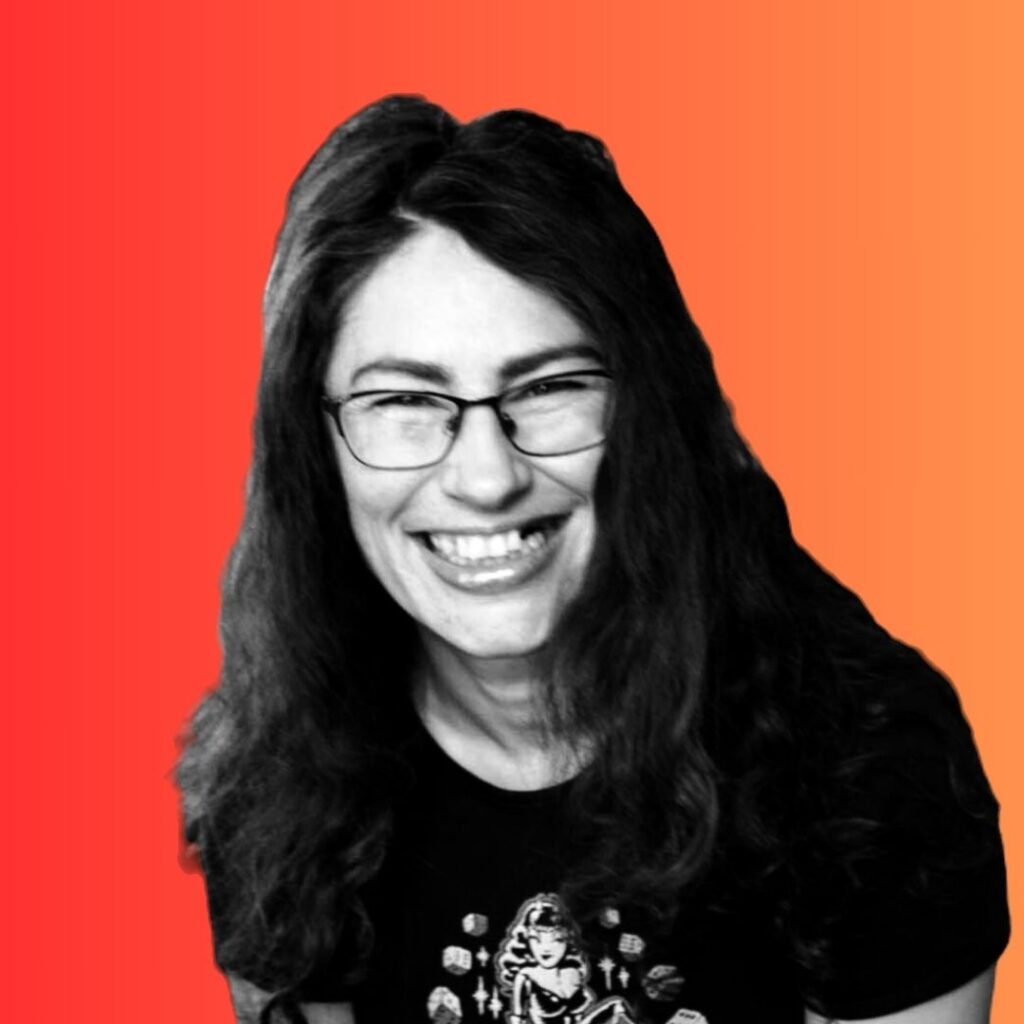 profile headshot in black and white